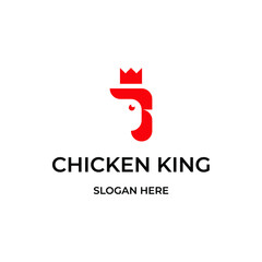 chicken king logo design template 