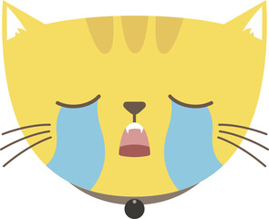 Yellow Cat Crying Face