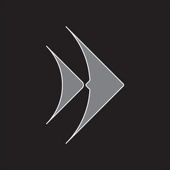 geometric fish logo simple icon design 