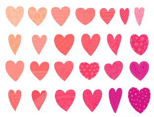 Hand drawn hearts. Design elements for Valentines day.