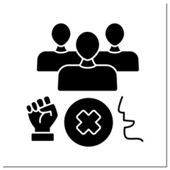 Authoritarian regime glyph icon. Government form. Control by one person or group of people. Authoritarianism.Political system.Filled flat sign. Isolated silhouette vector illustration