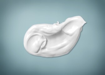 Face or body cream hair balm on color background