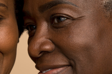 Close-up of two smiling women