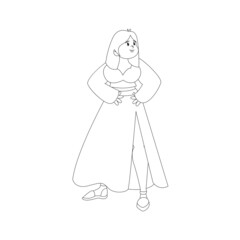 Isolated happy beautiful young woman Vector illustration