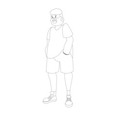 Obraz premium Isolated happy young man Culture Vector illustration
