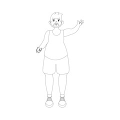 Isolated happy young man Culture Vector illustration