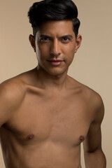 Fototapeta premium Studio portrait of shirtless man