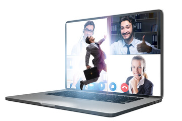 Videoconferencing concept with people in online call