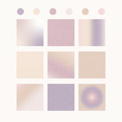 Set of gradients. Purple, pink, beige