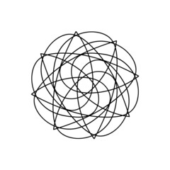 Flower sacred geometry kaleidoscopic pattern logo 