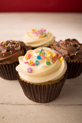 chocolate and vainilla cupcakes sparks