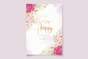 Elegant Soft Rose Wedding Invitation Set  