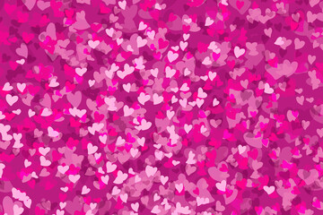 Naklejka na ściany i meble sweet heart valentines day multicolored shapes red pink overlay holiday decoration