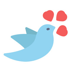 bird love icon logo flat style vector