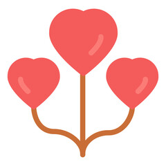 balloon love icon flat style vector