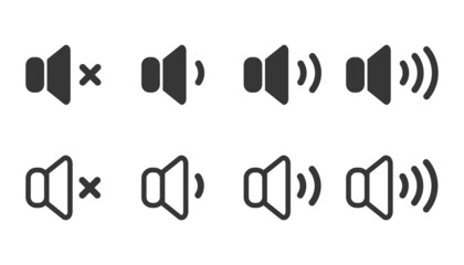 Set Of  Sound volume icons. 