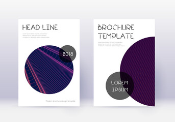 Trendy cover design template set. Violet abstract