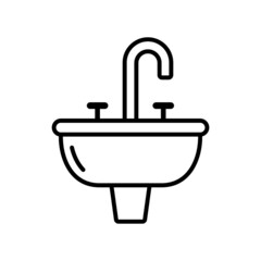 sink in outline icon
