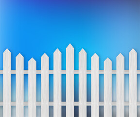 Fototapeta premium Wooden fence and grass. Vector stock illustration.
