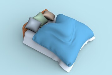 ベッドのCGイメージ　3D rendering of the bed