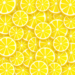 Lemon sticker pattern. Yellow lemon vector illustration isolated on white background.