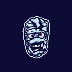 mummy mascot logo e-sport vector illustration. egyptian zombie character