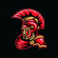spartan mascot e-sport logo vector illustration. spartan warrior character