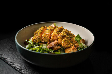 Gourmet chicken with caesar salad