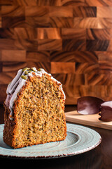 Artisan carrot cake with frosting 