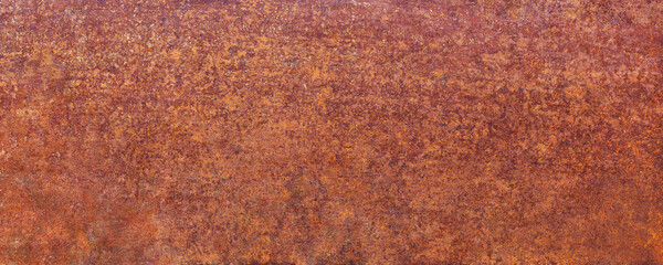 weathered iron surface, panoramic background. rusty metal texture