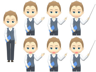 [Presentation B] Caucasian Man Vest short hair front