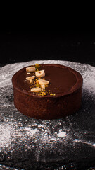 Artesian brownie with peanut and sugar