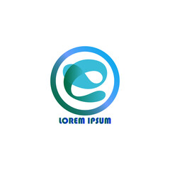 letter e creative blue logo illustration
