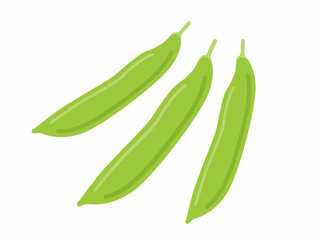 皮のついた、えんどう豆のイラスト