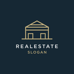 Minimalist real estate logo. Isolated vector design template