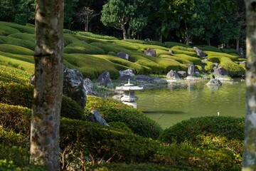 Fototapeta na wymiar 静寂に包まれた日本庭園の情景＠愛媛