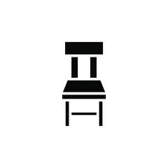 Chair, Seat Solid Icon, Vector, Illustration, Logo Template. Suitable For Many Purposes.