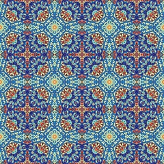 Seamless ornamental decorative pattern. Mosaic art texture.