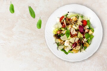 Christmas tasty fresh salad, food concept