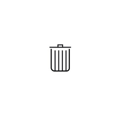 Recycle bin icon, trash can symbol and delete button