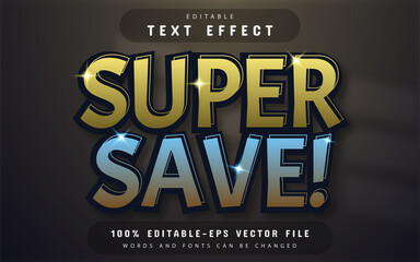 Naklejka na ściany i meble Super save text effect editable