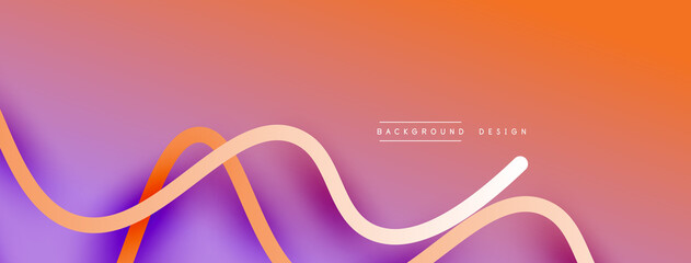Abstract gradient background with wave line with shadow effect. Geometric composition. 3D shadow effects and fluid gradients