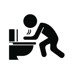 Vomit icon. Symptoms Virus Infection. Indigestion feel sick and Vomiting. vector illustration