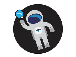 The astronaut floated in the space waving greetings.Vector illustration, Infographic Element..