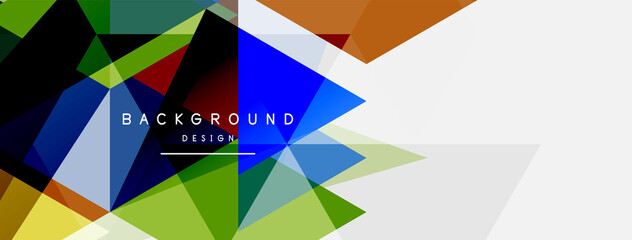 Color triangles composition, geometric abstract background. Techno or business concept, pattern for wallpaper, banner, background, landing page