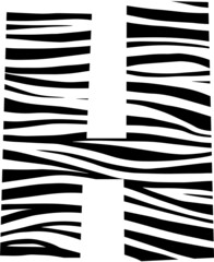 Simple Alphabet H with zebra pattern icon.