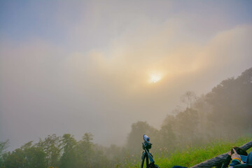 Travel on the top of the mountain
