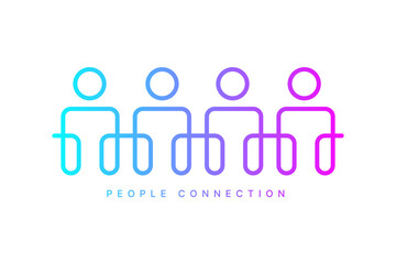Logo design template people connection business corporate. Minimal flat design. Vector illustration