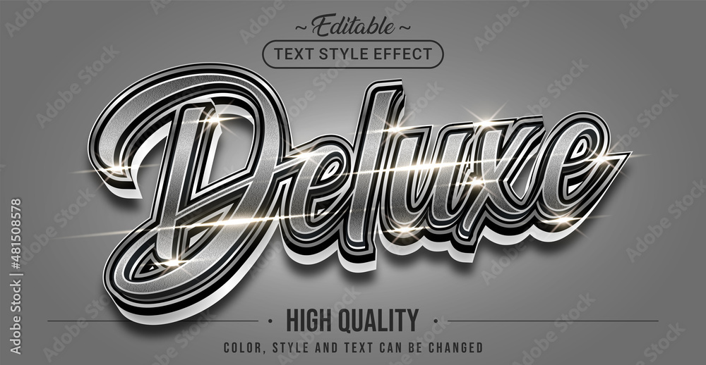 Poster editable text style effect - silver deluxe text style theme.