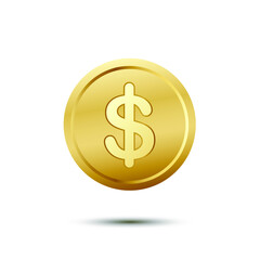 vector golden coin with dollar sign
